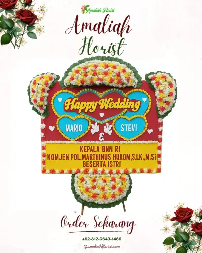 Karangan Papan Bunga Pernikahan di Seloprojo
